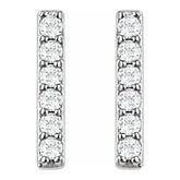 14K White 1/10 CTW Natural Diamond Bar Earrings